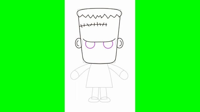 Dessin étape par étape du monstre de Frankenstein / Dessin simple pour Halloween смотреть онлайн
