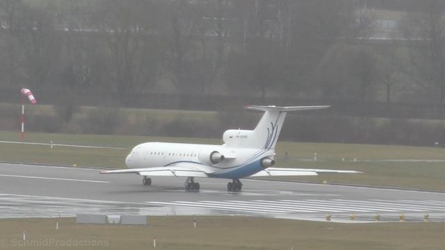Sirius Aero Yakovlev Yak 42 take off runway 32 at ZRH (with live ATC) смотреть онлайн