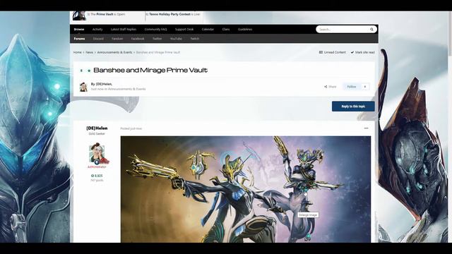Warframe - Banshee and Mirage Prime Vault (+Giveaway Details) смотреть онлайн