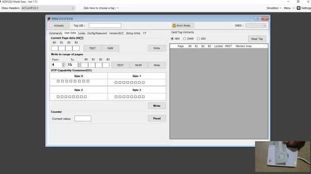 NTAG213TT Nfc using ACR122u Reader writer смотреть онлайн