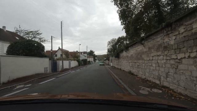 Driving Through Paris Suburbs: Yvelines (VBR-16 Driving In France, No Talking, No Music)