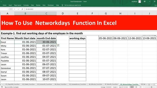How to calculate working days between two dates in Excel | How To Use Networkdays Function In Excel смотреть онлайн