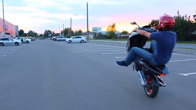 50cc moped scooter wheelie смотреть онлайн