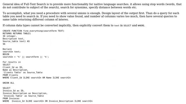 Databases: Full text search on multiple tables in PostgreSQL смотреть онлайн