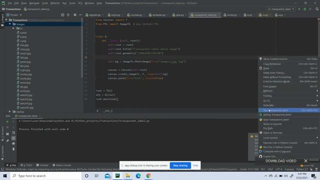 transparent label above image in tkinter/python смотреть онлайн