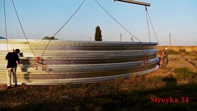 Монтаж бескаркасного ангара за 2 минуты смотреть онлайн