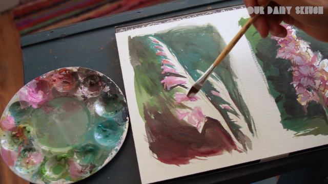 Painting Flowers - Relaxing Soothing Art - Gladiolus - Daily Challenge смотреть онлайн