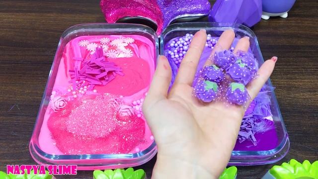 Satisfying PINK vs PURPLE slime #10 !!! Mixing Random into Glossy Slime смотреть онлайн