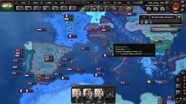 Hearts of Iron IV Nationalist India,No civil war,Independent смотреть онлайн