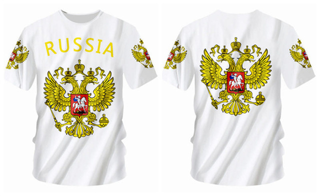 Футболка с гербом России белого цвета T-shirt with the coat of arms of Russia смотреть онлайн