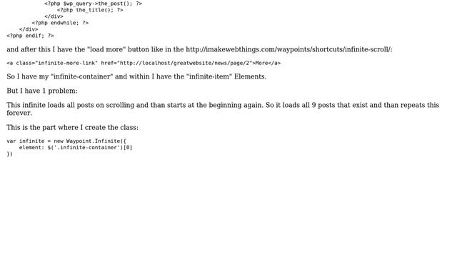 Wordpress: Waypoints + infinite scroll with custom query смотреть онлайн
