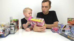 Волчки Бейблэйд, стадион Бейблейд Бурст, Лига ВотчКар и машинки трансформеры Распаковка посылки