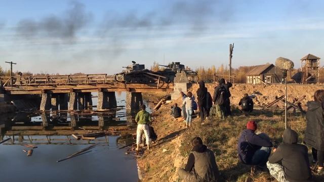 Как снимали падение танка в фильме "Подольские Курсанты" смотреть онлайн