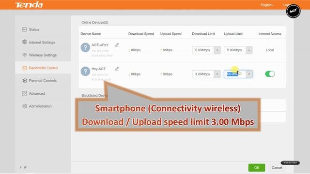Tenda N301 / N300 Router Bandwidth Control Settings (set speed limit for any users) смотреть онлайн