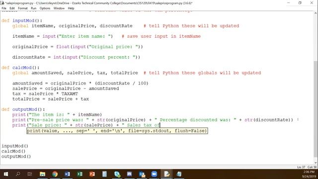 CIS120 103 FA19 Week06 Python Sale Price Program смотреть онлайн