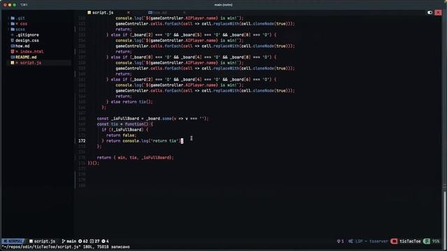 Odin Project #44 - Tic Tac Toe #12 | Заканчиваем проект смотреть онлайн