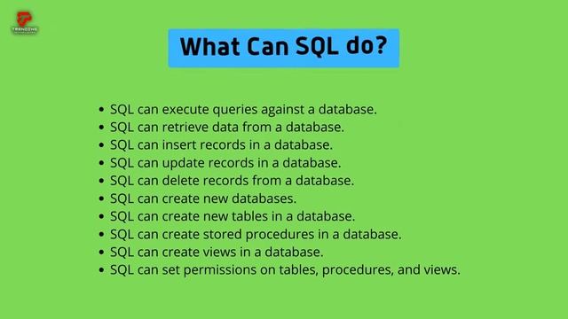 Introduction to SQL?, What is SQL?, What can SQL do? смотреть онлайн