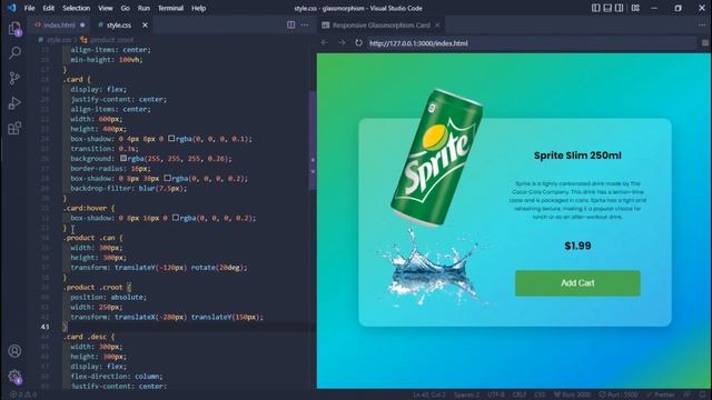 Animated Glassmorphism Card In HTML And CSS | Responsive Product Card смотреть онлайн