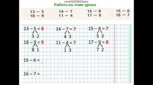 Табличное вычитание Урок 1