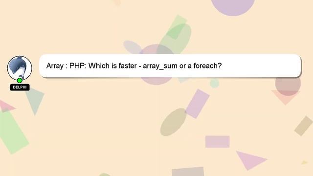 Array : PHP: Which is faster - array_sum or a foreach? смотреть онлайн