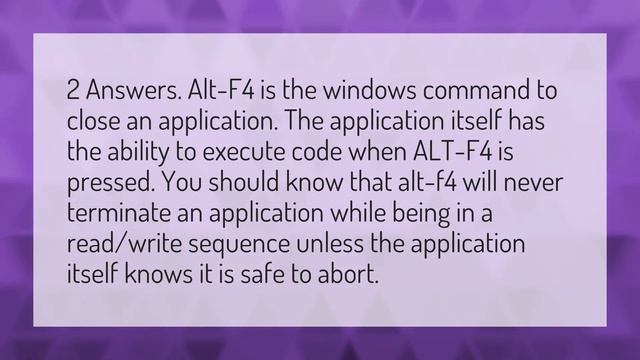 Is Alt f4 bad for your computer? смотреть онлайн