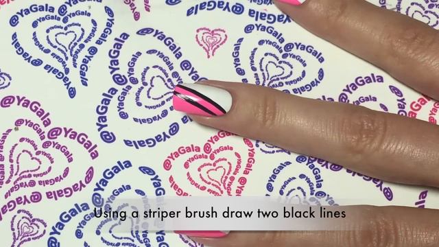 Pink and black nail design / Яркий дизайн смотреть онлайн