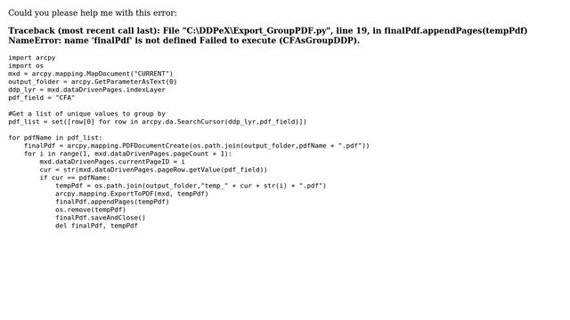 GIS: NameError: name 'finalPdf' is not defined смотреть онлайн