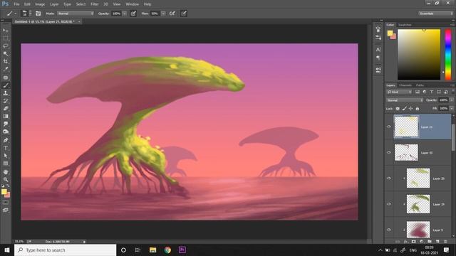 Alien Environment Digital Painting Process | Photoshop Time Lapse | Speed Art смотреть онлайн