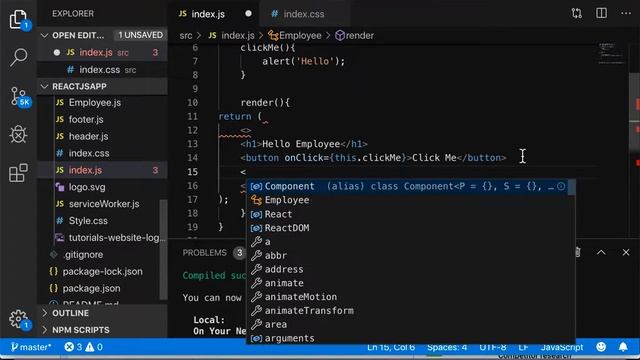 ReactJS Tutorials in Hindi | Handling Event in React | Part-11 смотреть онлайн