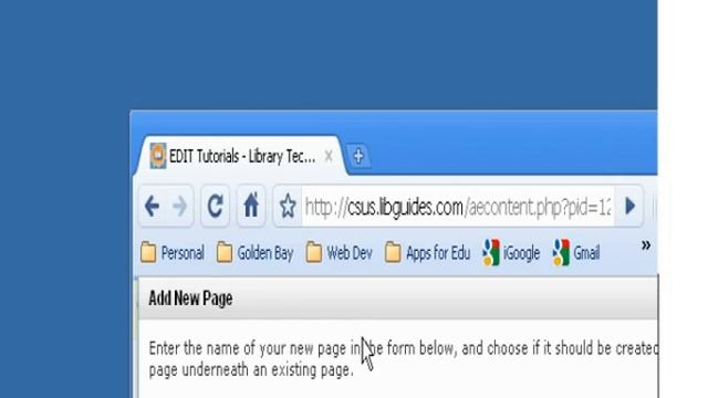 Adding New Pages to LibGuides Tutorial смотреть онлайн