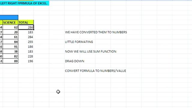 MS EXCEL SUM LEFT RIGHT FORMULA SUM FUNCTION LEFT FUNCTION RIGHT FUNCTION смотреть онлайн