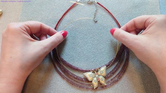 "Бабочка на Снегу" Ожерелье из Бисера Своими Руками, Украшения Мастер Класс. смотреть онлайн