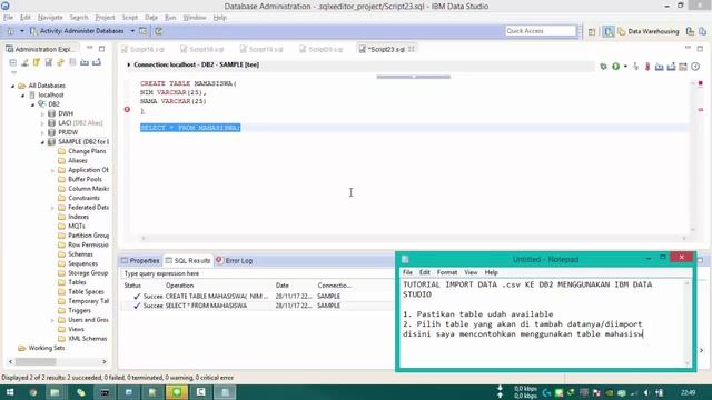 Tutorial import data csv to IBM Data Studio смотреть онлайн