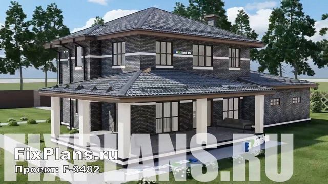 Проект двухэтажного дома F-3482 смотреть онлайн