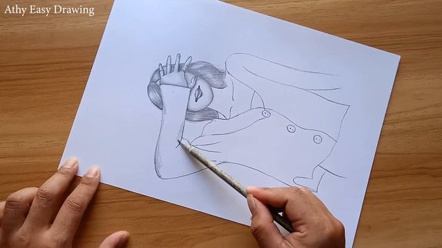 Hidden face drawing || Pencil sketch - for beginners || How to draw a girl смотреть онлайн