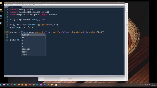 Getting Started With matplotlib Widgets | Cursor Widget смотреть онлайн