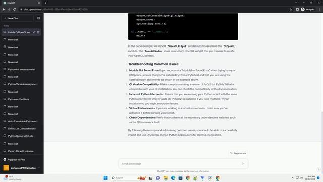 Just installed QtOpenGL but cannot import it from Python смотреть онлайн