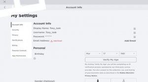 Как поменять пароль в Roblox?