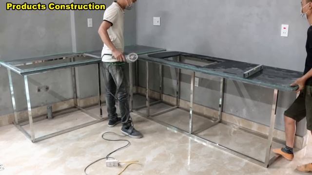 Easy Kitchen Granite Installation On Stainless Steel Frame - Complete Cooking Table смотреть онлайн
