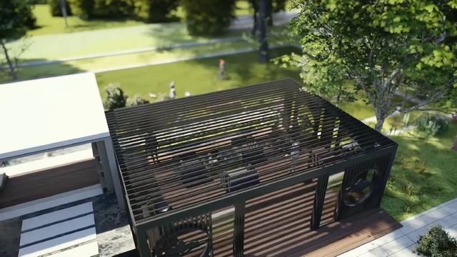 Bioclimatic Pergola | Outdoor Aluminum Pergola with LED light | Outdoor Restaurant смотреть онлайн