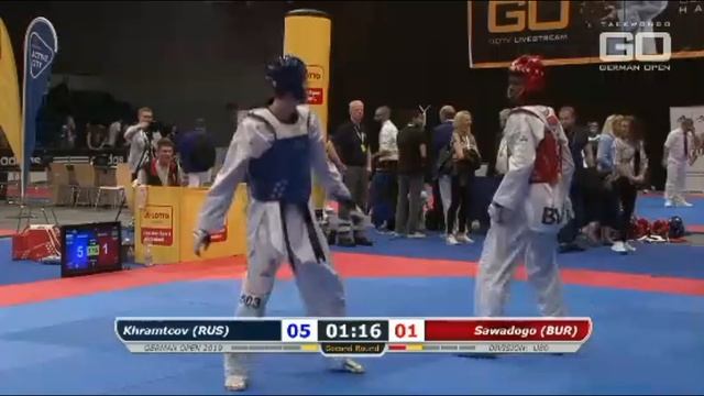 Taekwondo German Open 2019 - Максим Храмцов - Финальный бой смотреть онлайн