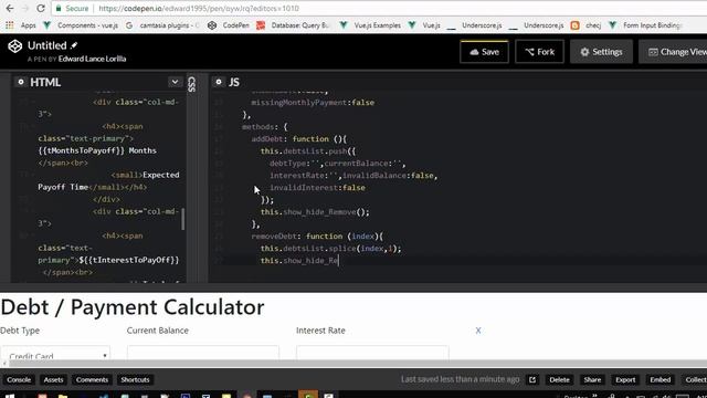 Debt or Payment Calculator vuejs смотреть онлайн
