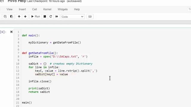 HW8ReadDataintoDictionary смотреть онлайн