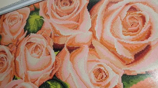 Алмазная вышивка В ИНТЕРЬЕРЕ. Шикарные розы - итог,оформление. Что делать с кухней? смотреть онлайн