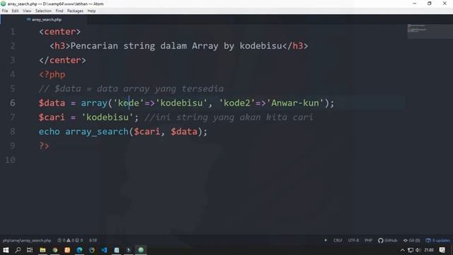 Cara Mudah Membuat Pencarian Data Dalam Array (array_search) смотреть онлайн