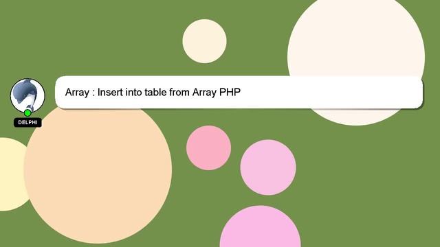 Array : Insert into table from Array PHP смотреть онлайн