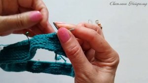 Базовый берет платочной вязкой спицами