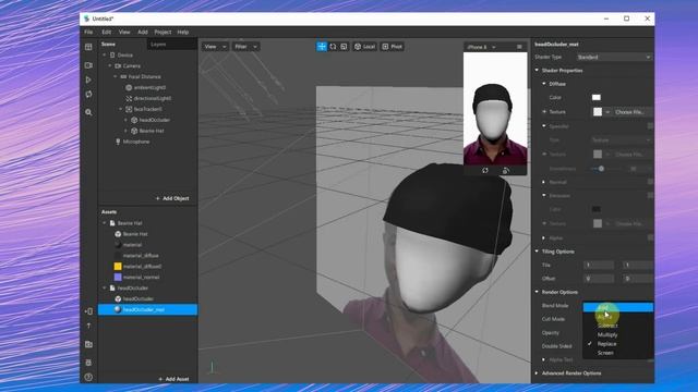 Уроки Spark AR Studio. 3D объекты и работа с окклюдерами. Инстаграм маска с шапкой и очками. смотреть онлайн