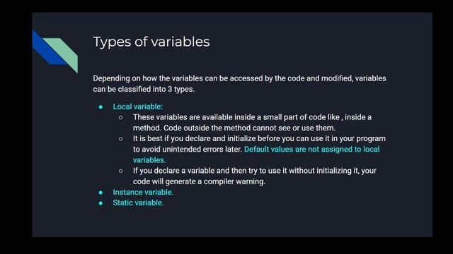 Variables and Literals смотреть онлайн