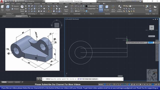 Autocad 3D Practice Drawing | Exercise 21 | Autocad 3D Example Tutorial смотреть онлайн